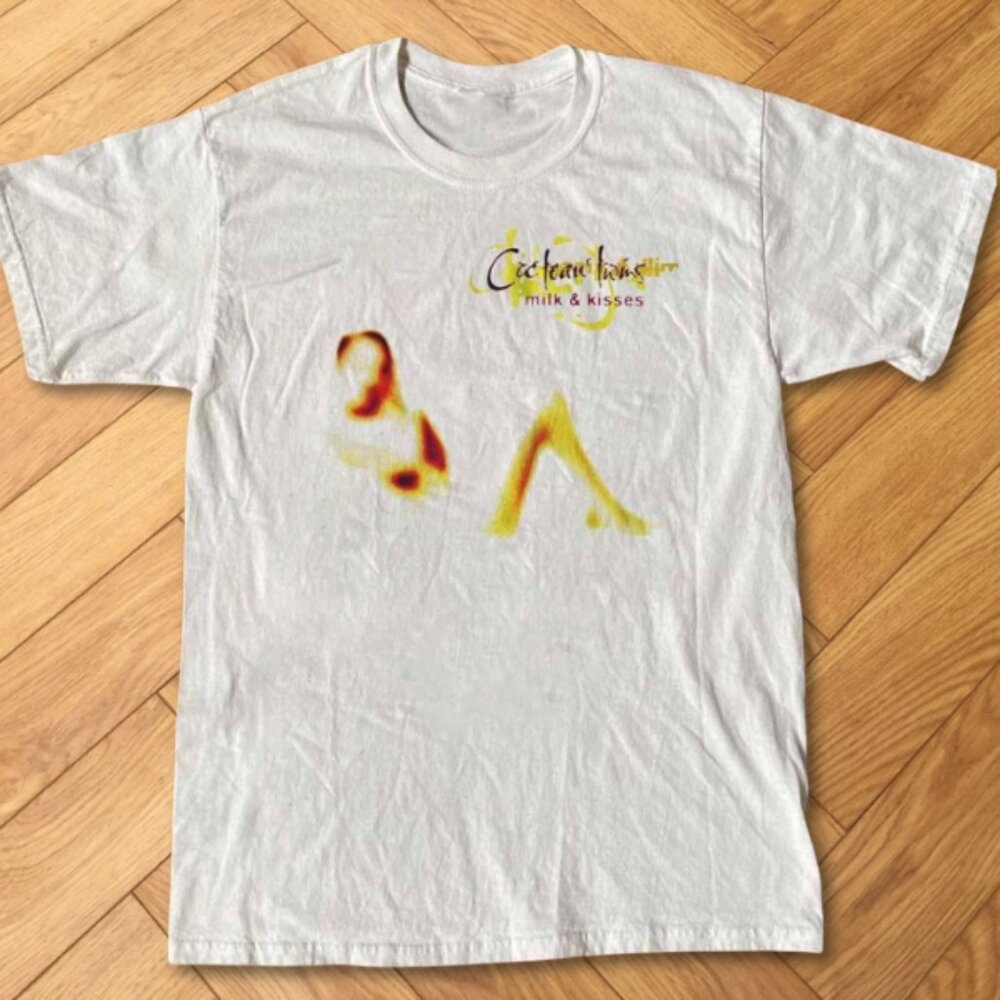 Cocteau Twins Milk & Kisses Album Graphic Tee White Dream Pop Band Shirt REPRINT